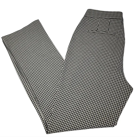 Nicole Miller Womens Pants Black And White Plaid High Waisted Split Leg Size 8 - Picture 9 of 15